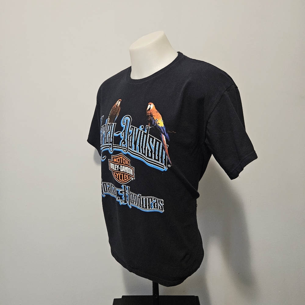 Harley Davidson Roatan Honduras Macau T Shirt Mens Medium Black 100% Cotton - Picture 4 of 10